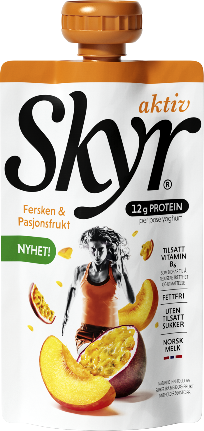 Skyr Aktiv Fersken pasjonsfrukt 1