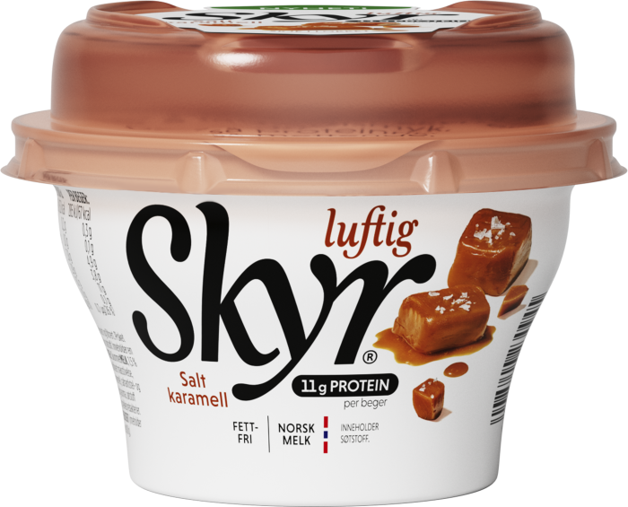 Skyr Luftig Salt karamell 3D render mai 2026 Skyr Luftig Salt karamell 3D render mai 2026
